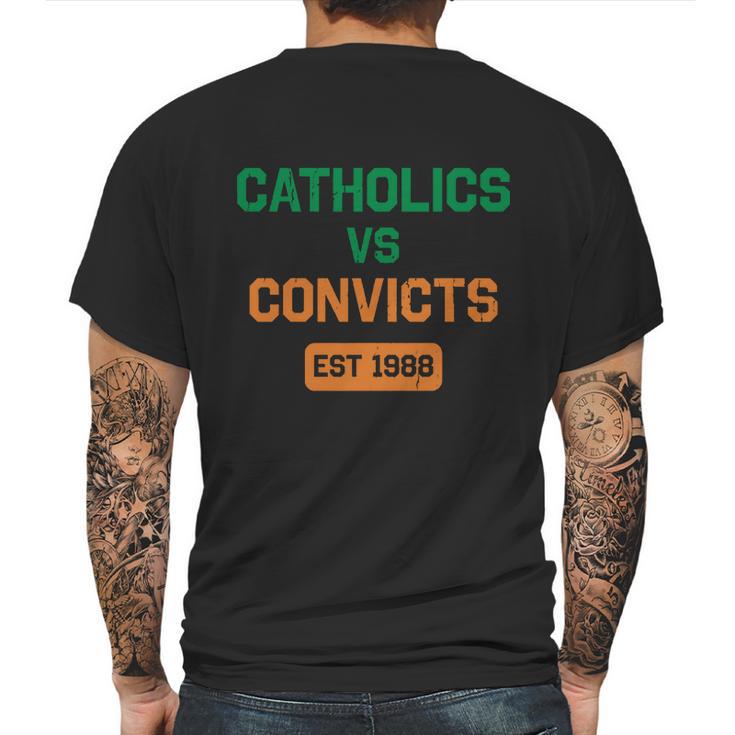 Catholics Vs Convicts 1988 Mens Back Print T-shirt