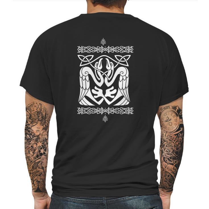 Celtic Heron Mens Back Print T-shirt