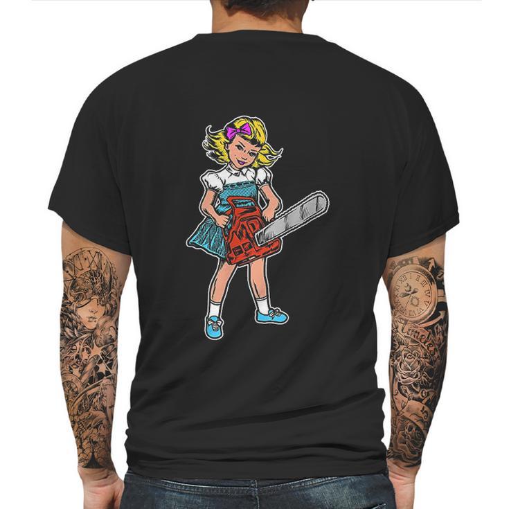 Chainsaw Girl Goth Punk Emo Retro Vintage Mens Back Print T-shirt