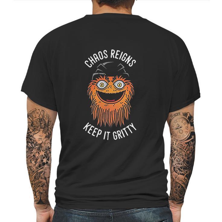 Chaos Gritty Reigns Keep It Gritty Mascot Mens Back Print T-shirt