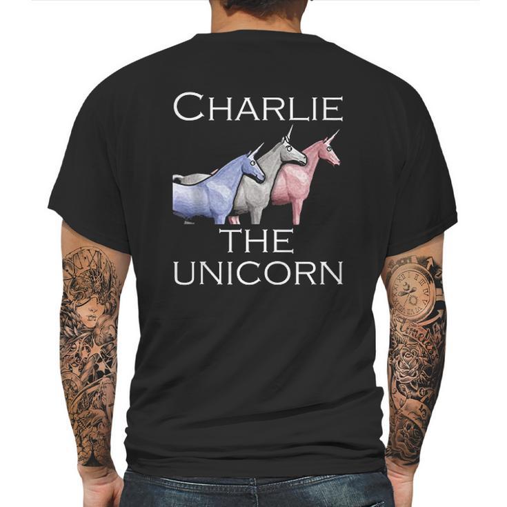 Charlie The Unicorns Mens Back Print T-shirt