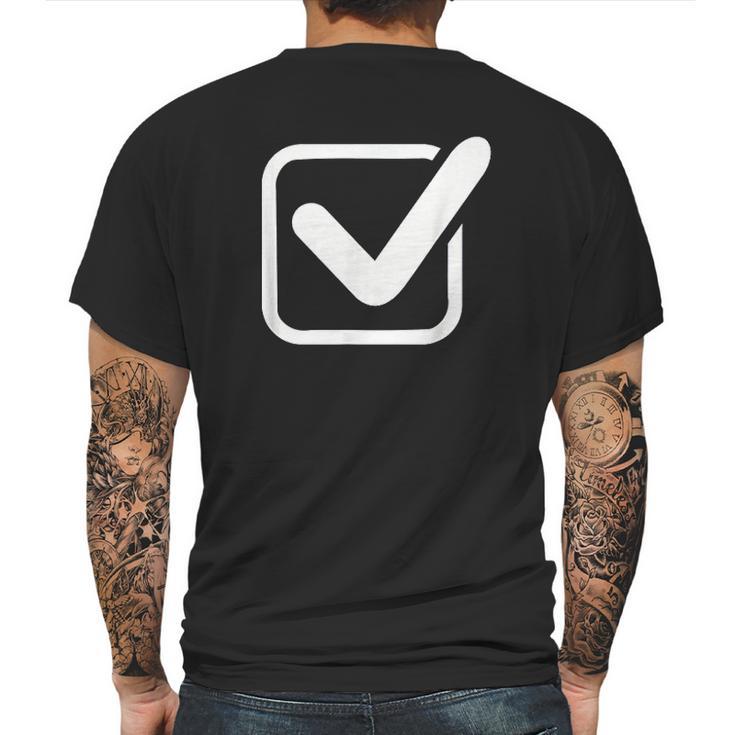 Check Mark Logo Mens Back Print T-shirt