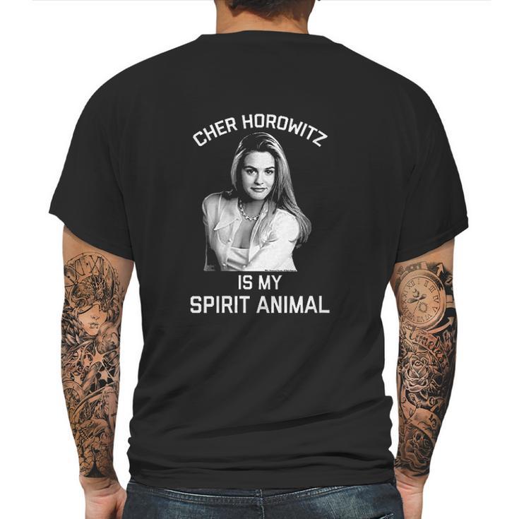 Cher Horowitz Black And White Grayscale Portrait Mens Back Print T-shirt