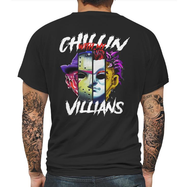 Chillin With My Villains Horror Movie Funny Mens Back Print T-shirt