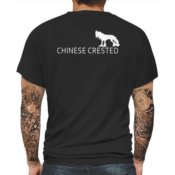 Chinese Crested Dog Logo Mens Back Print T-shirt