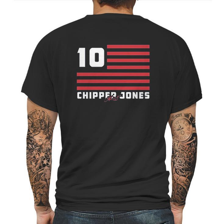 Chipper Jones  Flag Stripes Mens Back Print T-shirt