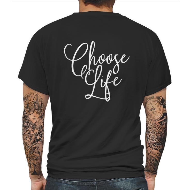 Choose Life Lettering Graphic Simple Mens Back Print T-shirt