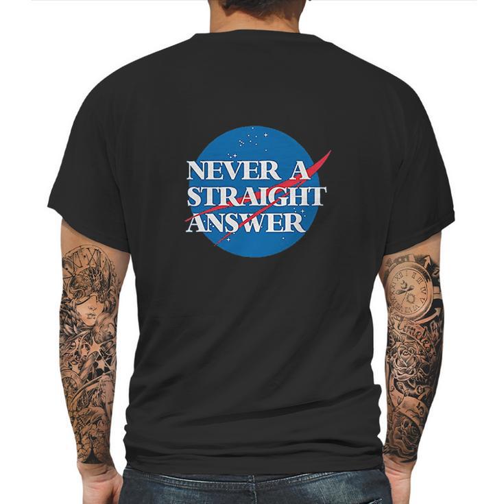 Clique Clothing Nasa Never A Straight Answer Mens Back Print T-shirt