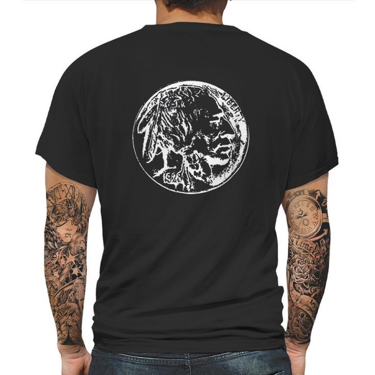 Coin Collector Showing A Buffalo Nickel Mens Back Print T-shirt