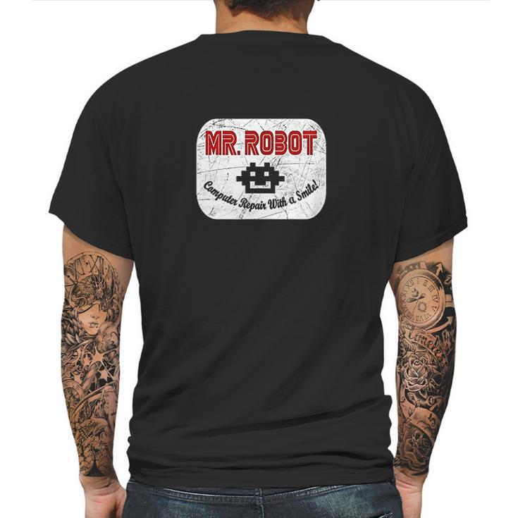 Computer Repair With A Smile Mr Robot Mens Back Print T-shirt