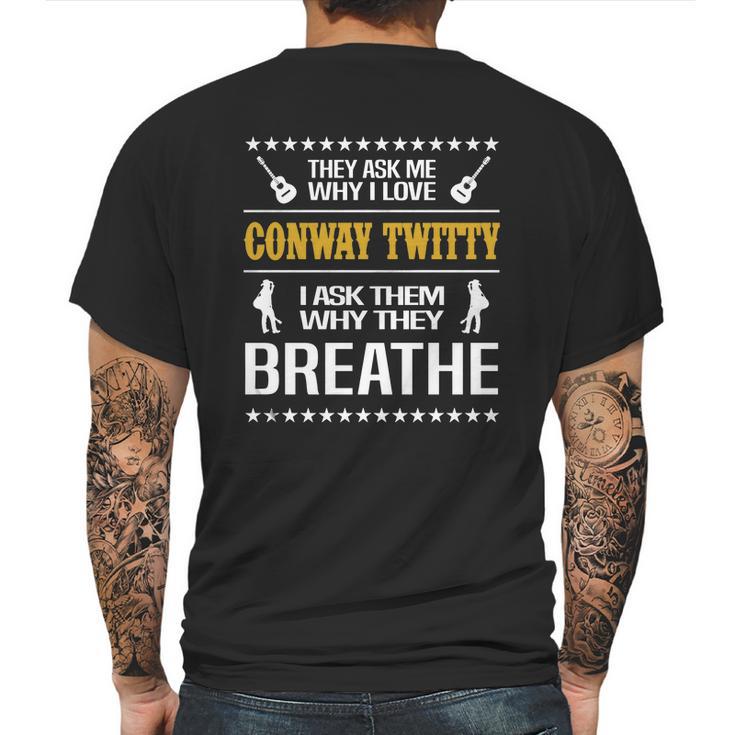 Conway Twitty Mens Back Print T-shirt