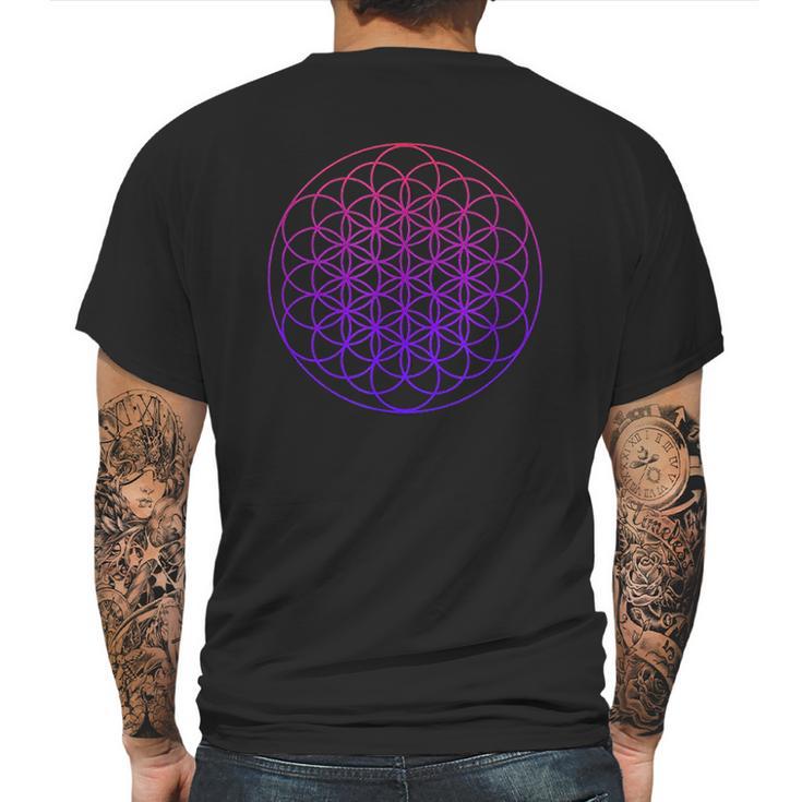 Cool Sacred Geometry Geometric Repeating Circles Trippy Yoga Mens Back Print T-shirt