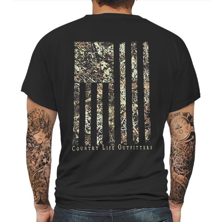 Country Life Outfitters Camo American Flag Mens Back Print T-shirt