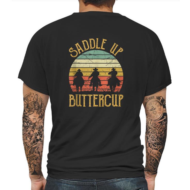 Cowboy Cowgirl Southern Western Saddle Up Buttercup Mens Back Print T-shirt