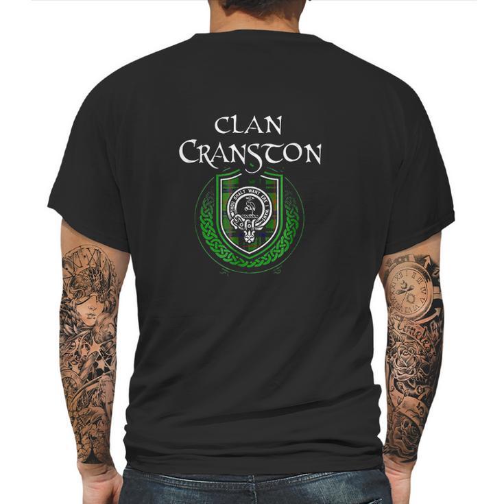 Cranston Surname Scottish Clan Tartan Crest Badge Mens Back Print T-shirt