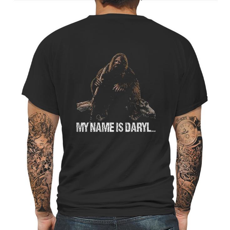 Cute Funny Bigfoot My Name Is Daryl Mens Back Print T-shirt