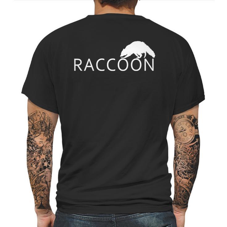 Cute Raccoon Logo Mens Back Print T-shirt