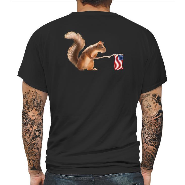 Cute Squirrel Usa Flag World War Champs July 4Th Mens Back Print T-shirt