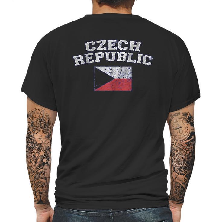 Czech Republic Flag Mens Back Print T-shirt