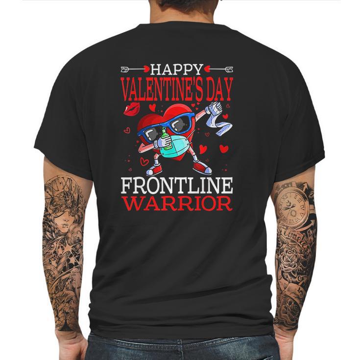 Dabbing Heart Masked Happy Valentines Day Frontline Warrior Mens Back Print T-shirt