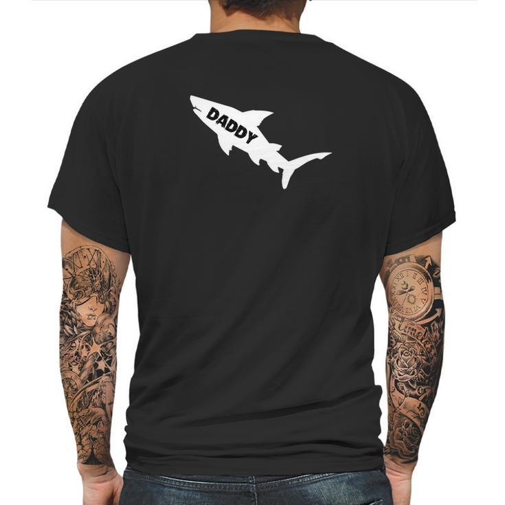 Daddy Shark Shirt Shark Family Costume Fathers Day Gifts Mens Back Print T-shirt