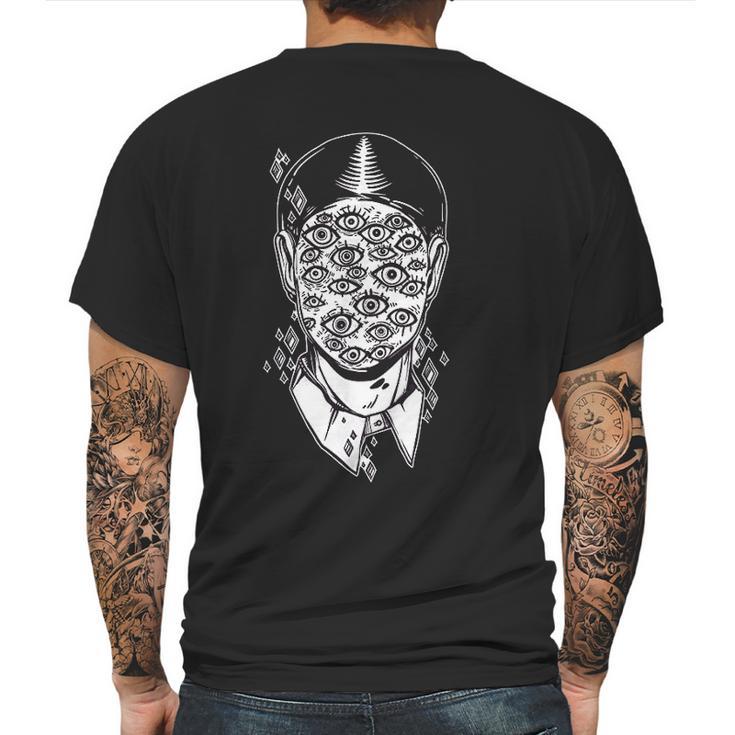 Dali Surreal Noir Retro Eyes On Face Tattoo Art Mens Back Print T-shirt