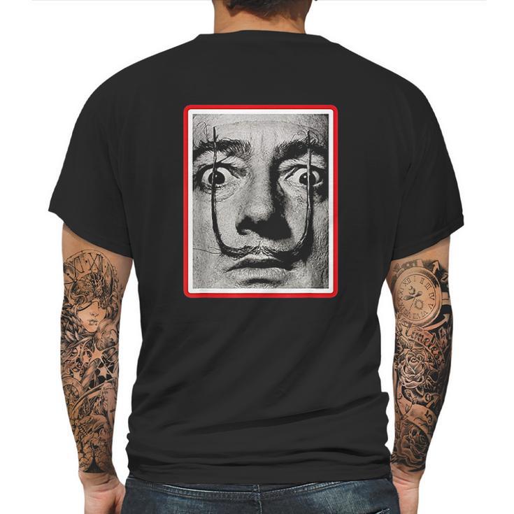 Dalis Black And White Dali Art Mens Back Print T-shirt