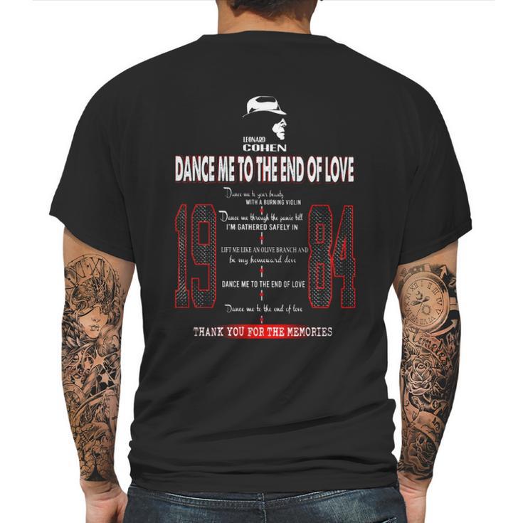 Dance Me To The End Of Love Mens Back Print T-shirt