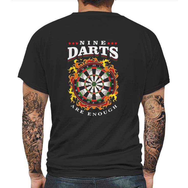 Dart Nine Darts Are Enough Dartboard In Flames Mens Back Print T-shirt