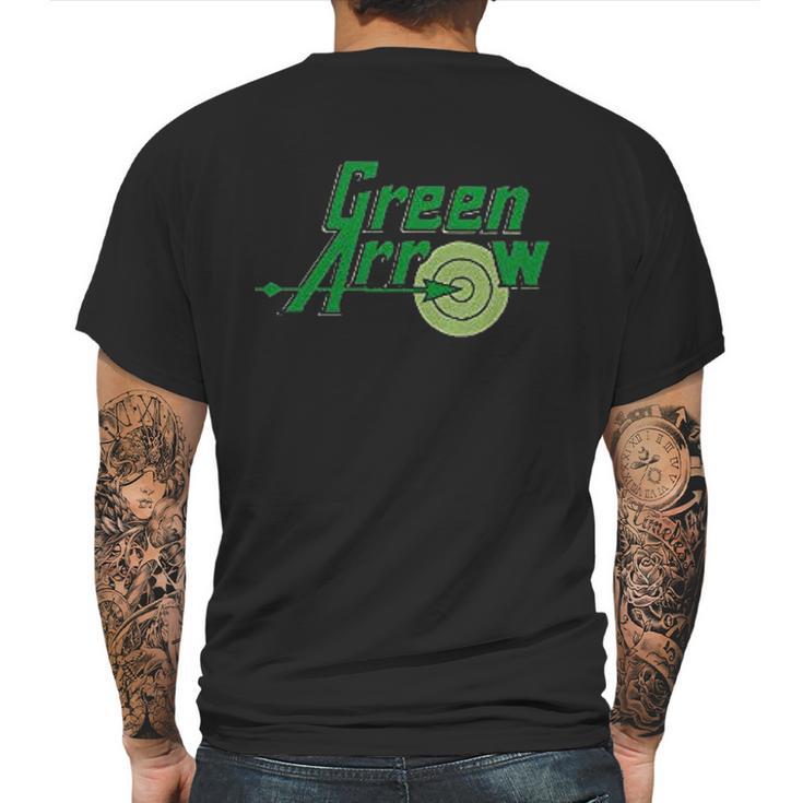 Dc Comics Green Text Logo Mens Back Print T-shirt