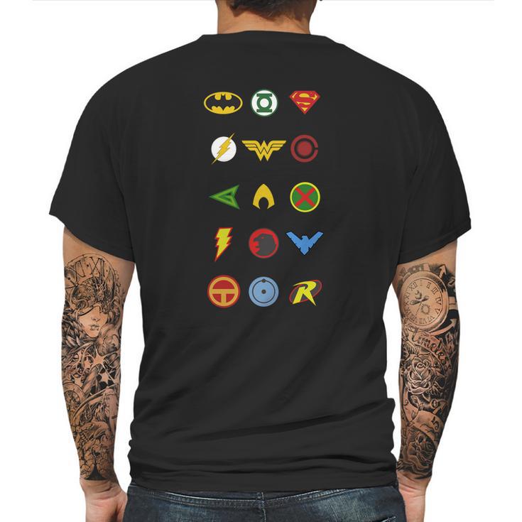 Dc Superheroes T-Shirt Mens Back Print T-shirt