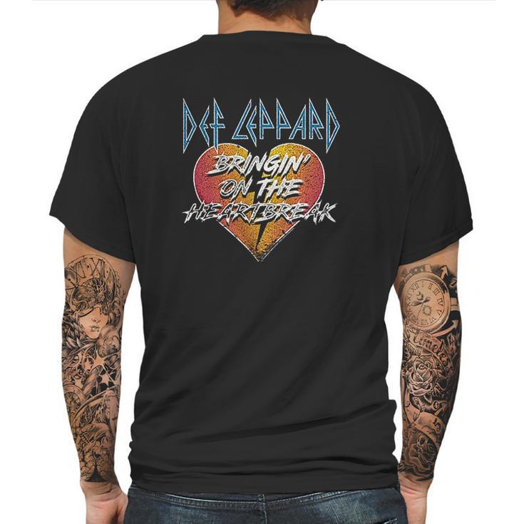 Def Leppard 1977 English Rock Band Bringin Heartbreak Black Mens Back Print T-shirt