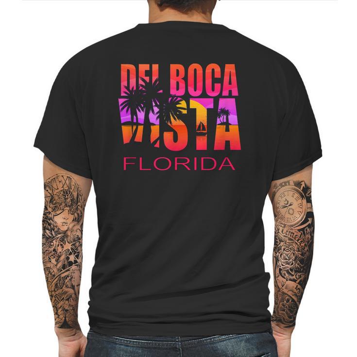 Del Boca Vista Florida Retro Mens Back Print T-shirt