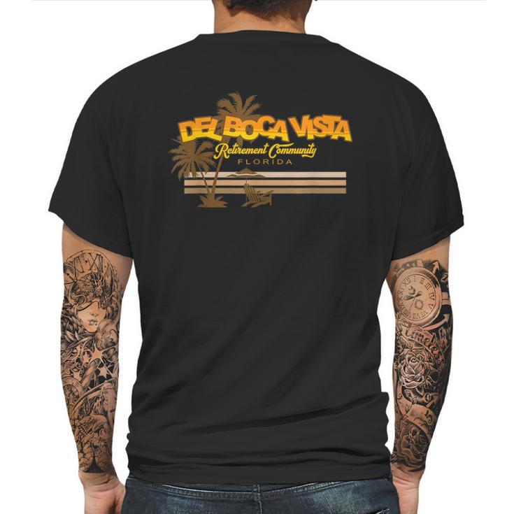 Del Boca Vista Retirement Community Retro Vintage Mens Back Print T-shirt