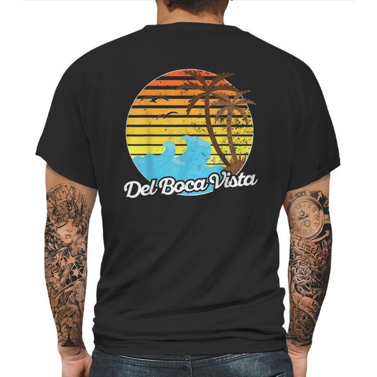 Del Boca Vista Vintage Retirement Mens Back Print T-shirt