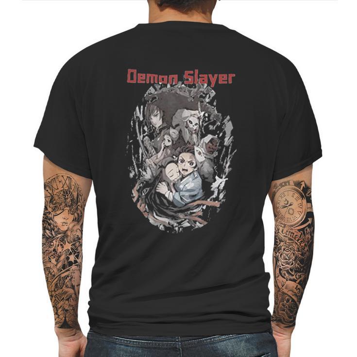 Demon Slayer Black Mens Back Print T-shirt