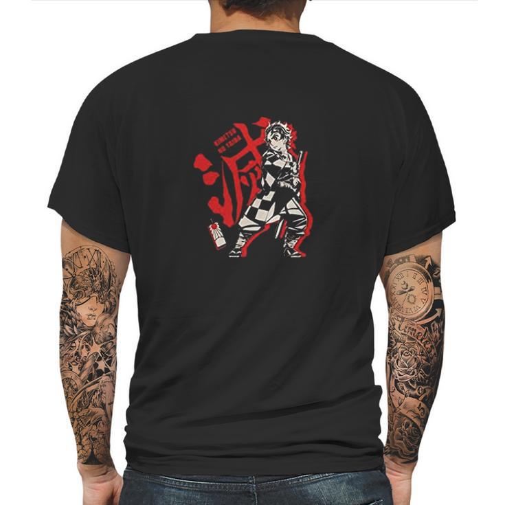 Demon Slayer Graphic Red Mens Back Print T-shirt