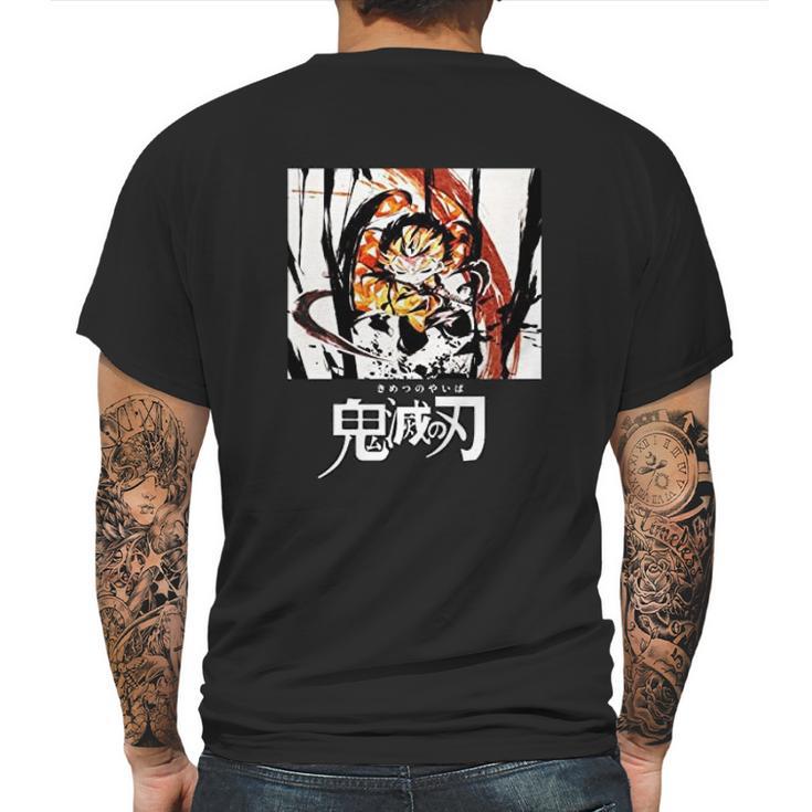 Demon Slayer Sword Cartoon Anime Mens Back Print T-shirt