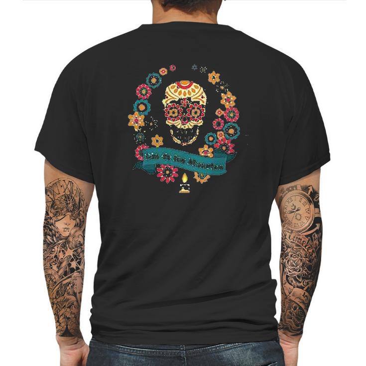 Dia De Los Muertos Sugar Skull Day Of The Dead Raglan Baseball Mens Back Print T-shirt