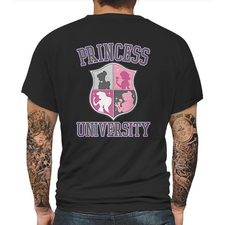 Disney Princess University College Text Logo Mens Back Print T-shirt