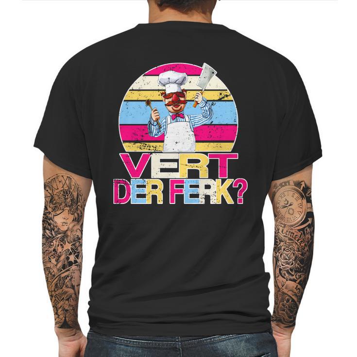 Distressed Vert Der Ferk Retro Chef Mens Back Print T-shirt