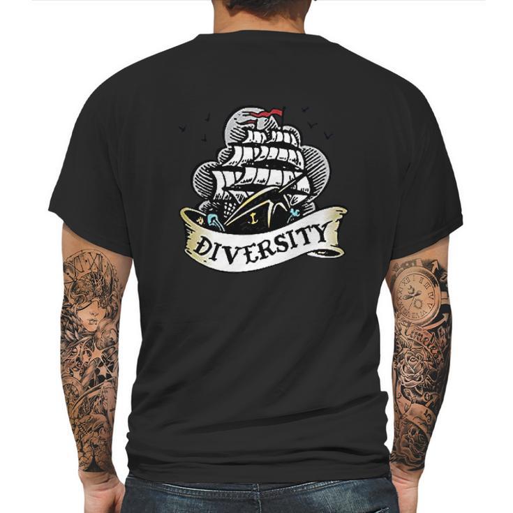 Diversity Anchorman Ship Mens Back Print T-shirt