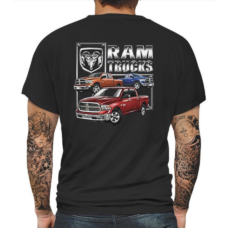 Dodge Ram Trucks Black Mens Back Print T-shirt