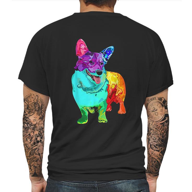 Dog Lover Gifts Welsh Corgi For Colorful Corgi Mens Back Print T-shirt