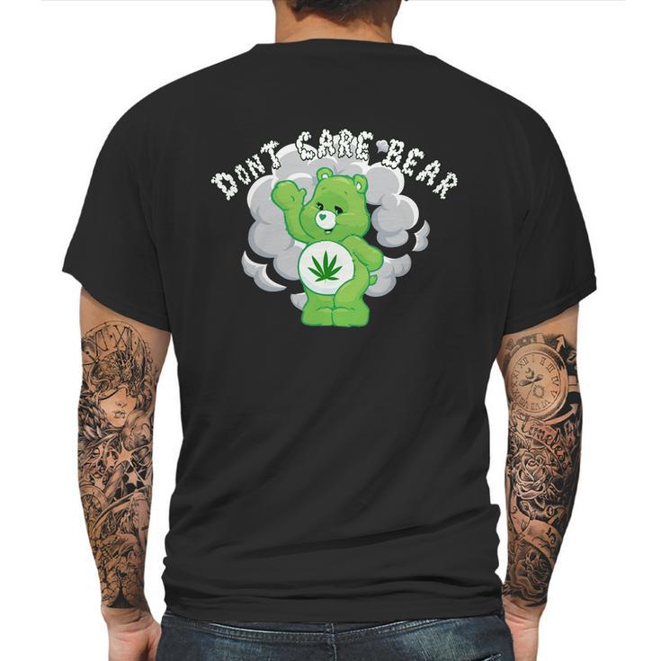 Dont Care Smoking Bear Mens Back Print T-shirt