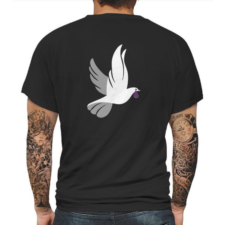 Dove Shedding A Purple Tear T Shirt Mens Back Print T-shirt