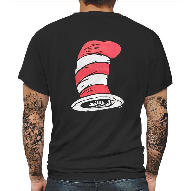 Dr Seuss Cat In The Hat Big Hat Black Mens Back Print T-shirt