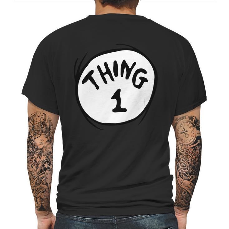 Dr Seuss Thing 1 Emblem Red Mens Back Print T-shirt