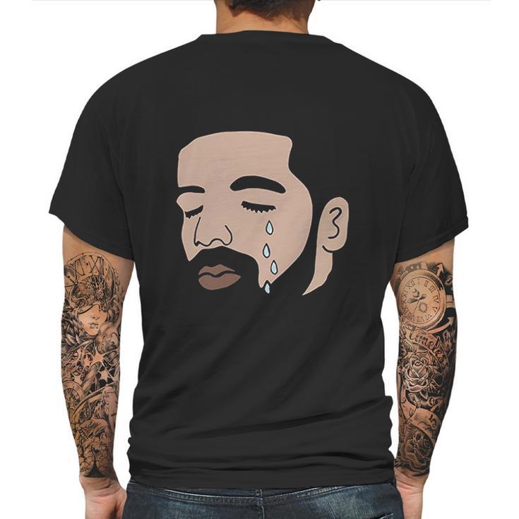 Drake Crying Black Mens Back Print T-shirt