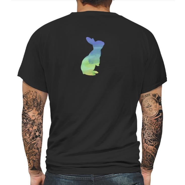 Dwarf Hotot Rabbit Watercolor Water Color Mens Back Print T-shirt